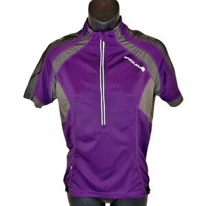 Endura Hummvee Cycling Jersey Womens Size Small Purple Quick Dry Half Zip Pocket